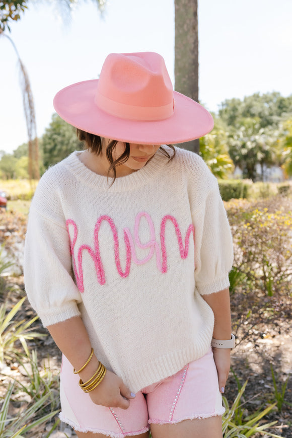 NOT A REGULAR MOM EMBROIDERED SWEATER