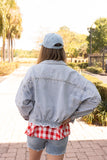 FERRIS WHEEL RIDE BEADED DENIM JACKET