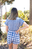 FREE FOR JOY MIXED GINGHAM ROMPER