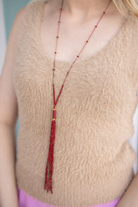 BETTER WITH BEADS TASSEL NEKLACE