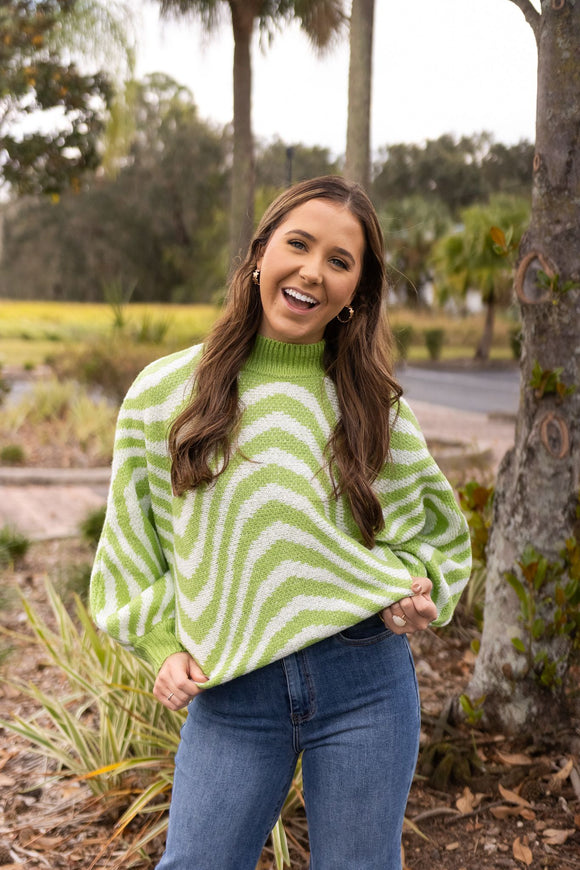 WHEN LIFE GIVES YOU LIMES PATTERNED SWEATER