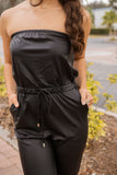 TAYLOR MADE FAUX LEATHER JUMPSUIT