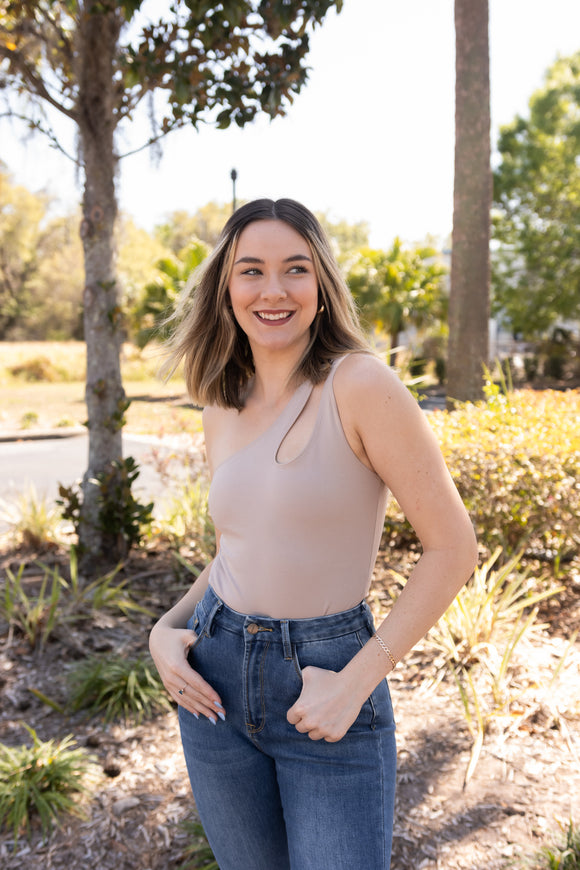 WHEN IN ROME ONE SHOULDER BODYSUIT