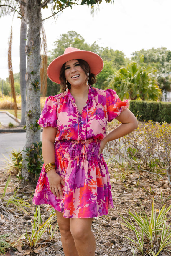 GOLDEN HOUR SMOCKED DRESS