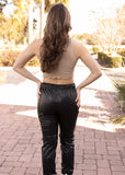 GLOWING UP FAUX LEATHER DRAWSTRING PANT