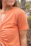 ENTERTAIN ME STUDDED + CINCHED TOP